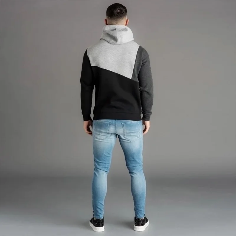 

Mens Hoodies Sweatshirt 2020 Streetwear Patchwork Hoody Pullover Black White Hoodie Men Winter Fleece Sweatshirts Clothing