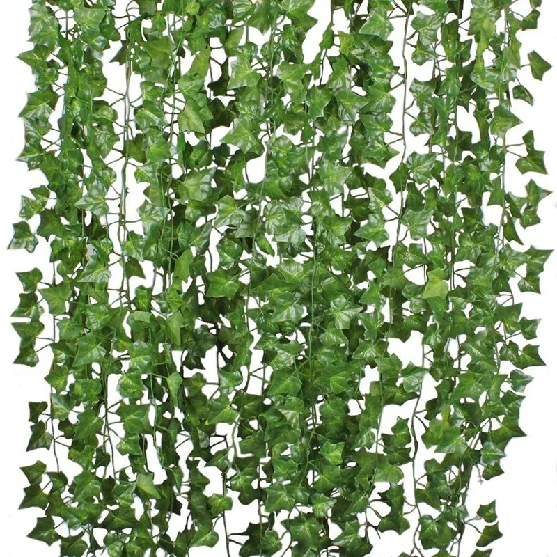 

12Pcs Artificial Ivy Vine Hanging Garland False Leaf Vine Family Garden Wedding Wall Decoration, 84 Feet, Green