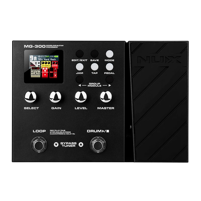 

NUX MG-300 Guitar Multi-Effects Pedal Amp Modeling 3 Party Irs 56 Drum Beats 60S Phrase Loop Recording Metronome