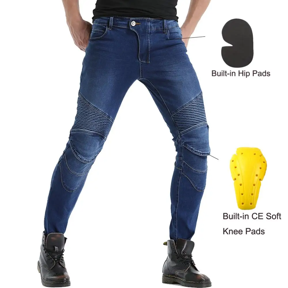 Новые водонепроницаемые мужские мотоциклетные джинсы для езды с 4 X CE панцири