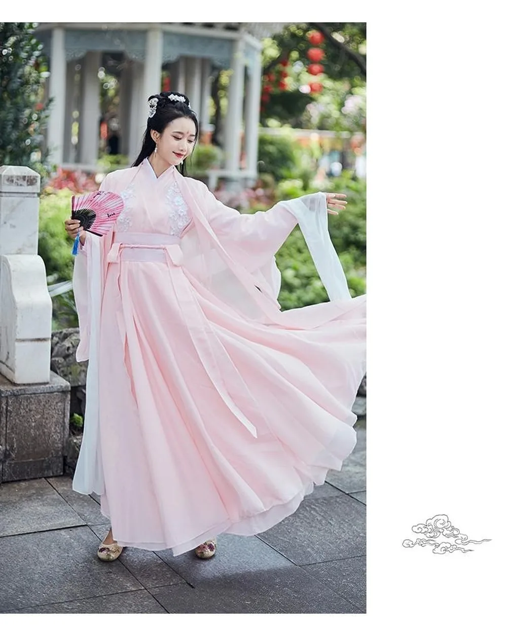 Китайский традиционный ханьфу платье для женщин в народном стиле танцевальных