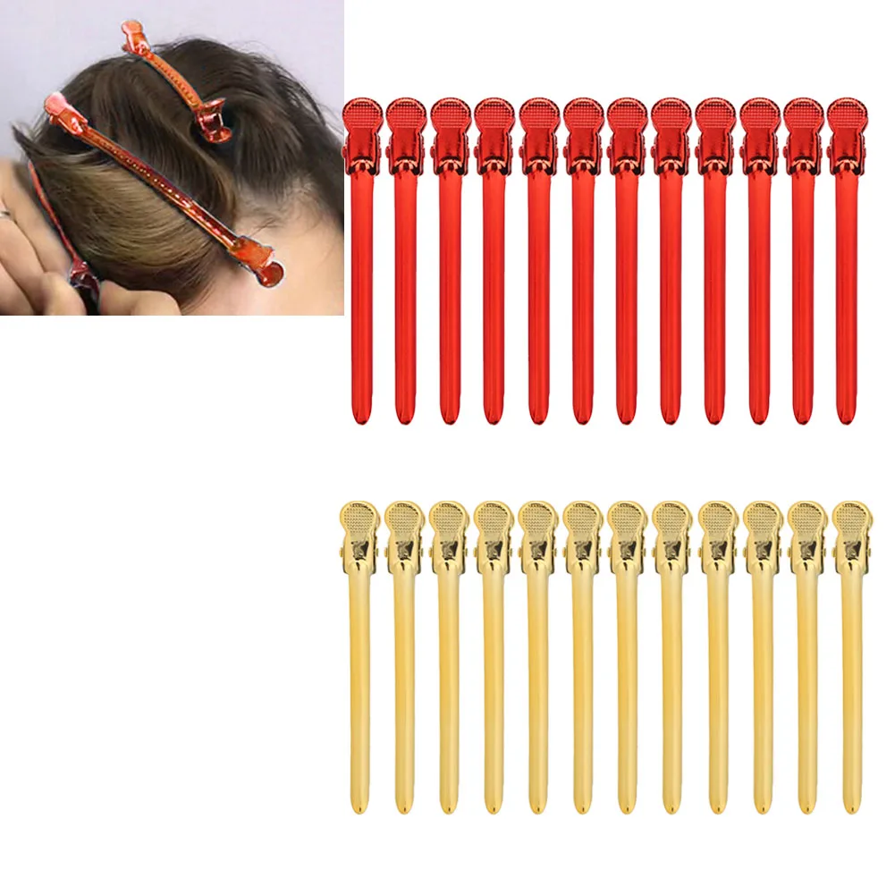 

12 Pcs Duckbill Hair Clips Hairdressing Claw Clamp Curling Styling Curls Tools Styling Section Salon Barber Hairdresser Supplies