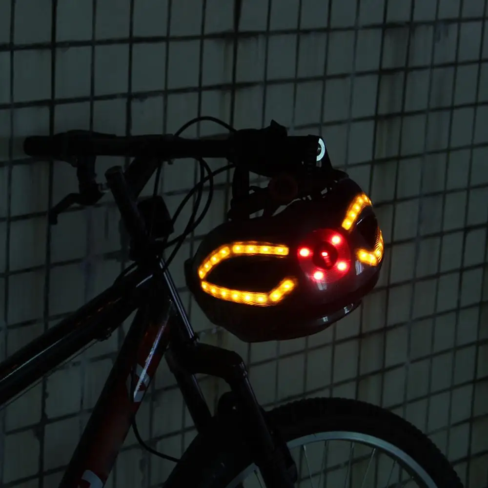 New Smart Bicycle Light Helmet USB Rechargeable Bike with Wireless Steering Turning Signal handlebar Remote Control | Спорт и