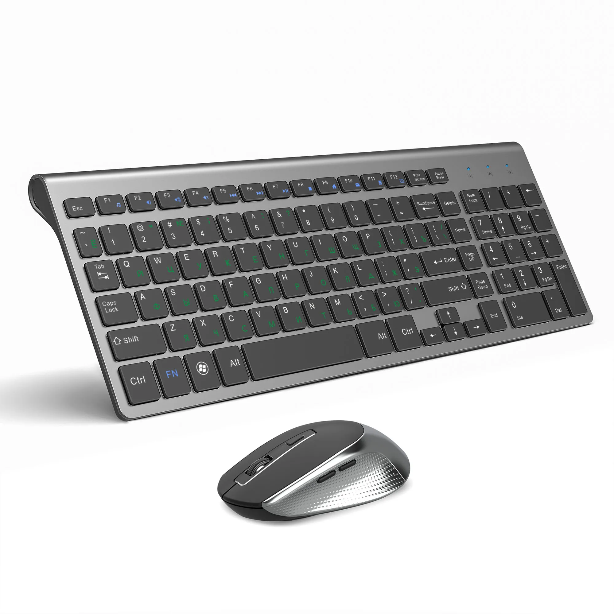 

JOYACCESS Russian Wireless Keyboard Mouse Set Ergonomic Mouse PC Mause Silent Button Keyboard and Mouse Combo 2.4G for Laptop PC