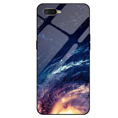 Для OPPO RX17 Neo case 6," Звездное небо закаленное стекло+ края из ТПУ тонкий жесткий чехол для OPPO RX17Neo бампер RX 17 Neo чехлы - Цвет: A7