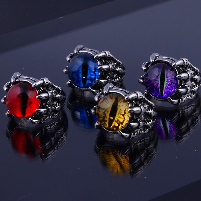 

Fashion Creative Evil Eye Rings For Men Women Personality Male Punk 4 Colors Ring Jewelry Men's Bar Night Club Accessories Gifts