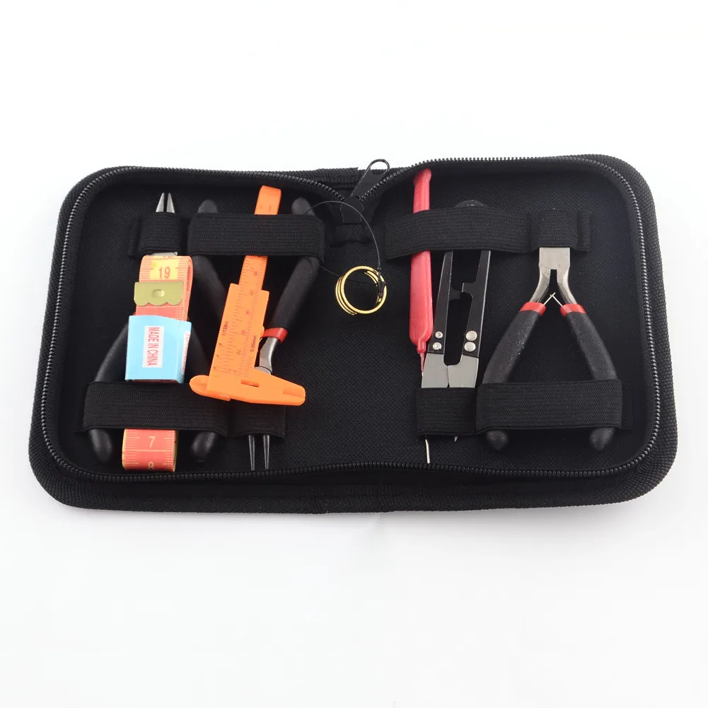 set with bag DIY Ювелирные наборы инструментов плоскогубцы ножницы Бисероплетение пинцеты булавки латунные кольца крючком крюковые иглы рулетка штангенциркуль - Цвет: set with bag