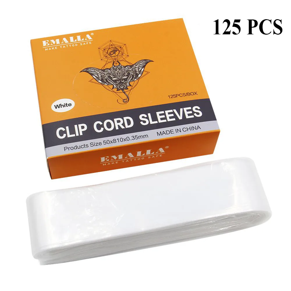 

125pcs Disposable White Tattoo Machine Pen Covers Clip Cord Sleeves Bags Pen Bags for Tattoo Machine Accessories