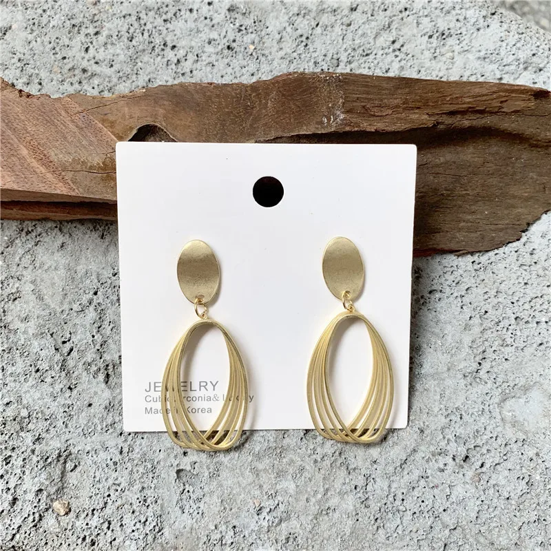 The Metal Hook Stainless Steel Multi-layer Openwork Tree Leaf Earrings Long Leaf Stud Earrings Free Shipping