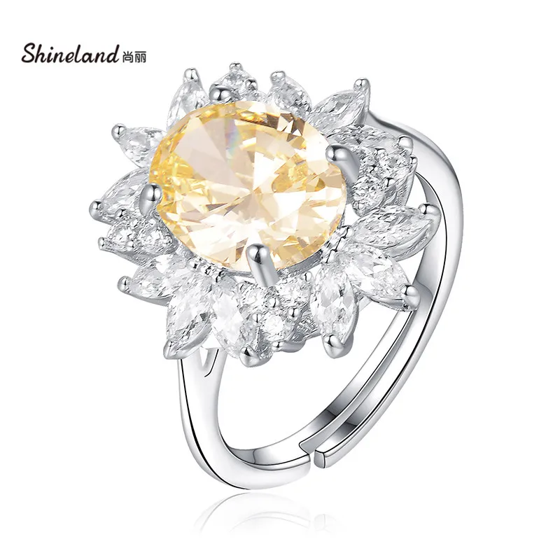 

Shineland Charm Luxury CZ Finger Ring Fashion Women Engagement Wedding Bridal Party Cubic Zirconia Jewelry Gift 2021 New Bijoux