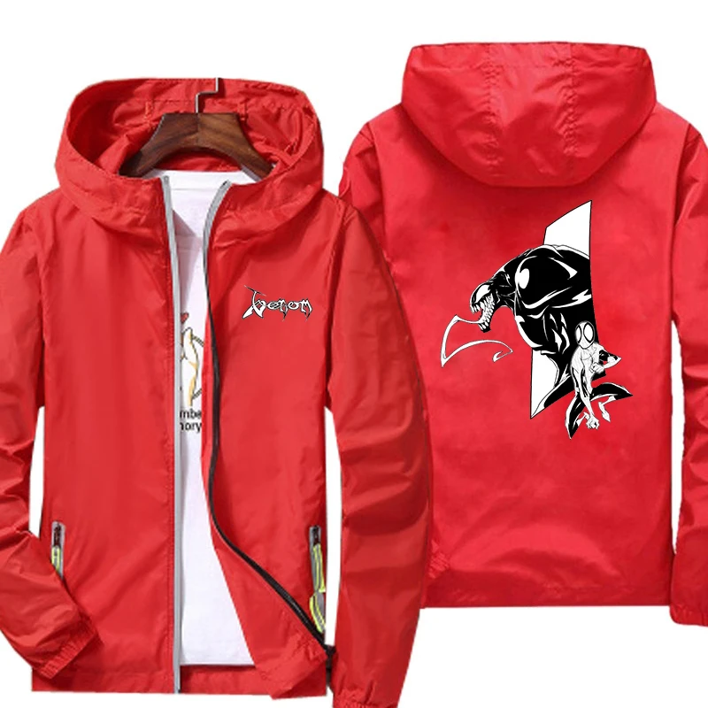 Водонепроницаемая спортивная куртка с капюшоном принтом | Мужская одежда