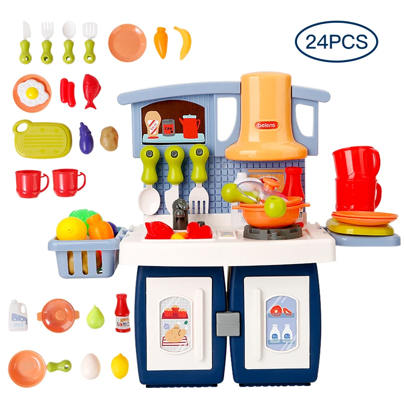

Beiens Kid's Kitchen Toys 26PCS Pretend Play Toys for Children Girls Boys Simulation Miniature Toy Baby Educational Toy Gift