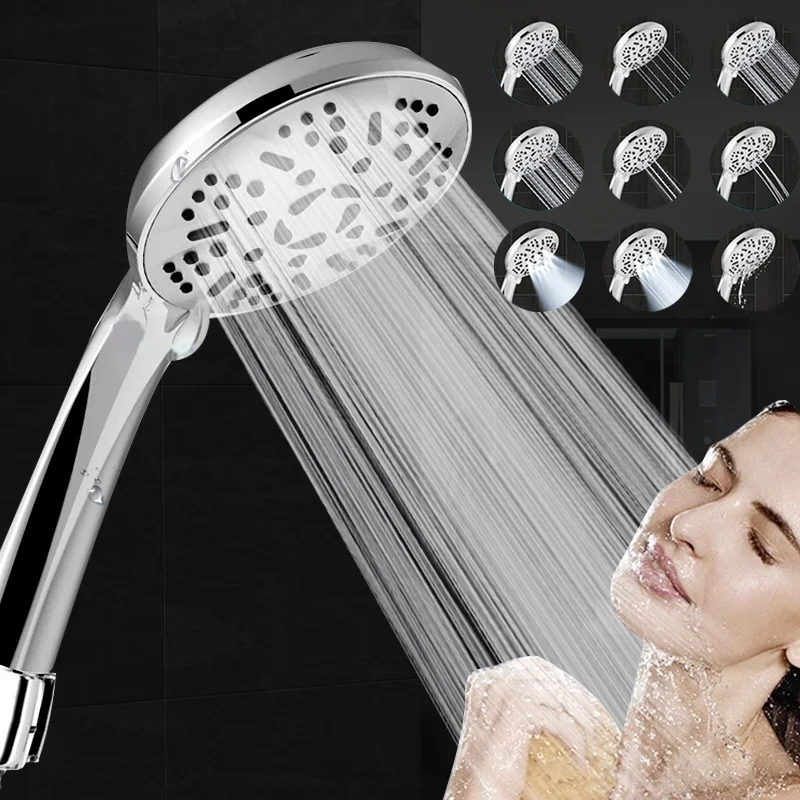 

Zhangji 12 CM 9 Spray Modes Setting Universal Adjustable Shower Head High-Pressure Water Saving Massage ShowerHead Bathroom
