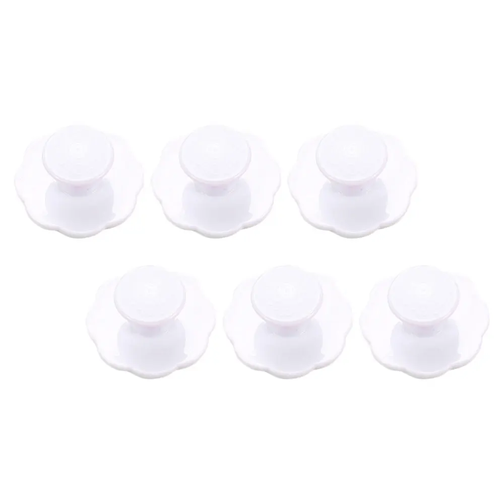 

6Pcs Punching-free Door Handles Household Furniture Knobs Closet Knobs (White)