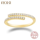 Женское Открытое кольцо с кристаллами, покрытое 18-каратным золотом