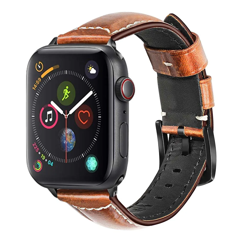 Ремешок итальянский из натуральной кожи для iWatch Apple Watch SE 38 мм 40 42 44 серия 6 5 4 3 2
