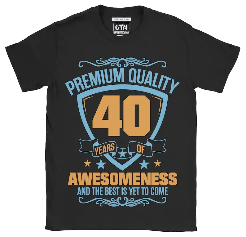 

40th Birthday Gift Ideas 40 Years Of Awesomeness 40th Birthday T Shirt Men's Cotton T-shirt For Men 3d Printer