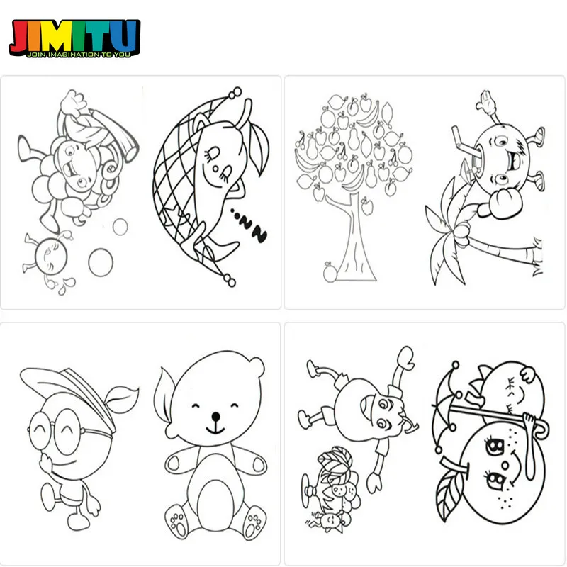 JIMITU DIY 8 шт. мультфильм малыш палец живопись ремесло набор детей Красочные фингеркраски Рисование образование обучение Картина игрушки