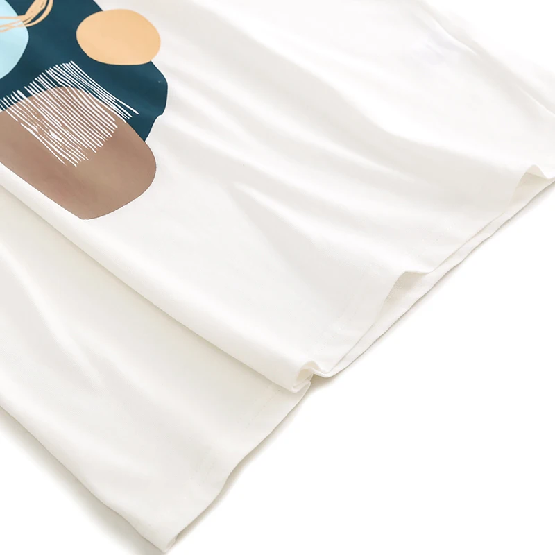 

SISPELL Print Colorblock T Shirts For Female O Neck Short Sleeve Women's Casual Oversized T-shirt Fashion Summer New 2021