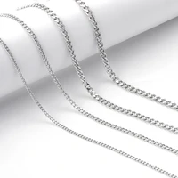 sauvoo 2 meters cuba chain stainless steel necklace curb cuban link chain steel color punk choker fashion male jewelry gift