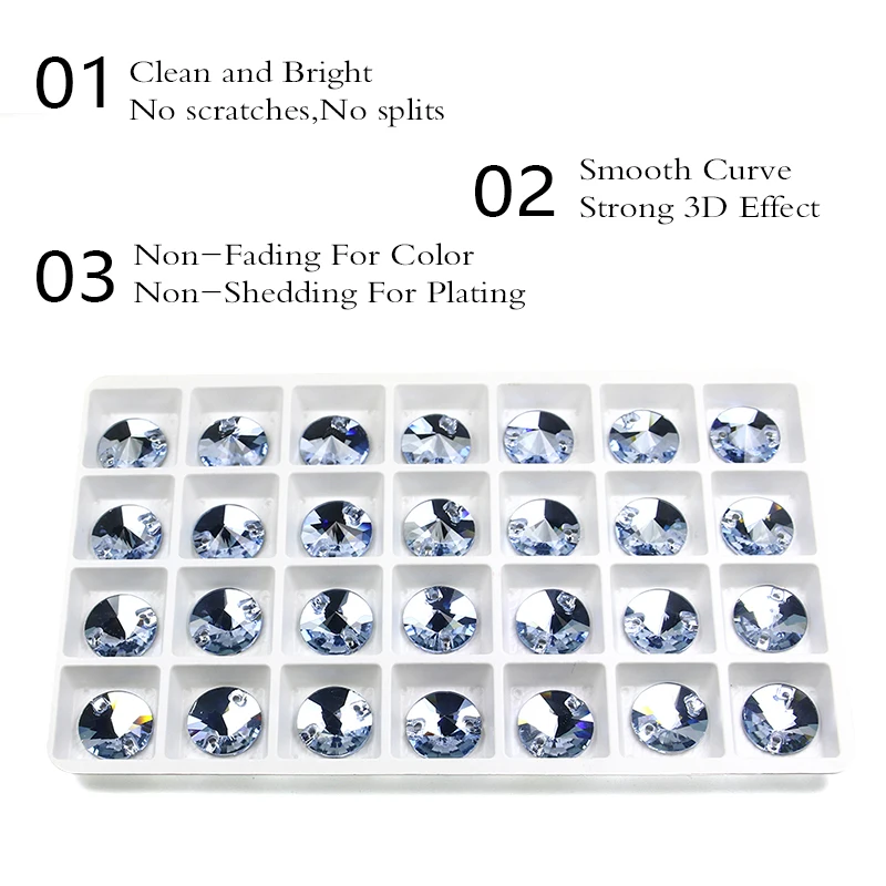 Junjiao пришивные стразы для украшения круглые плоские стеклянные камни шитье