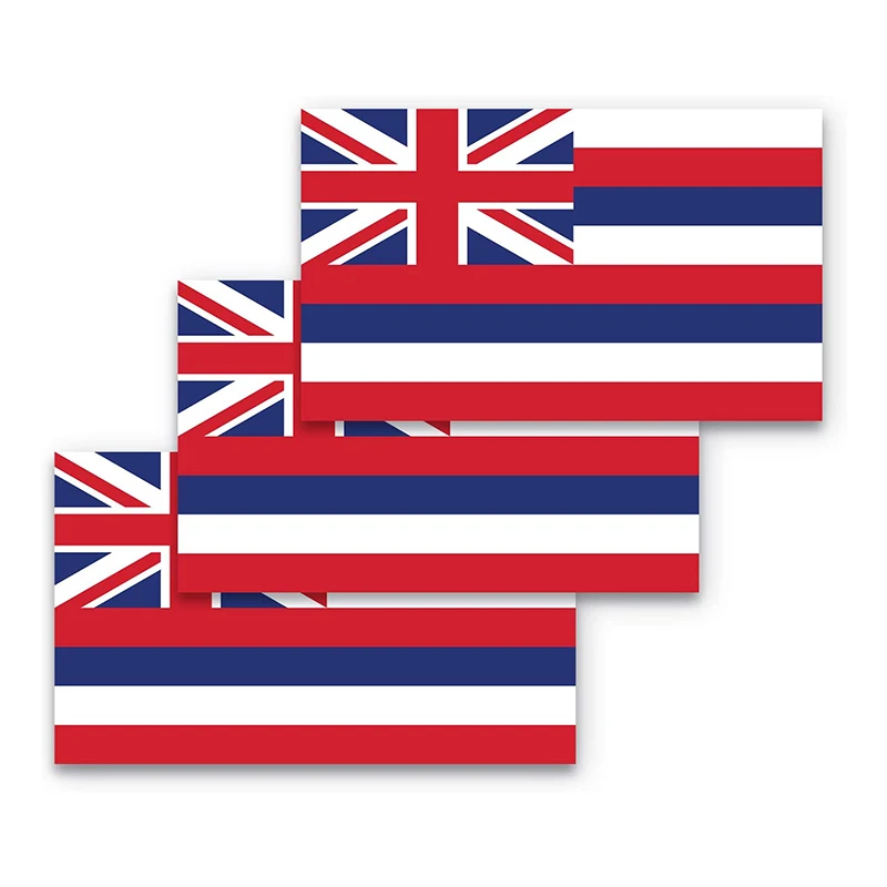 

Hawaiian flag bumper stickers 3 packs made of durable waterproof material,motorcycle helmet trunk truck decals