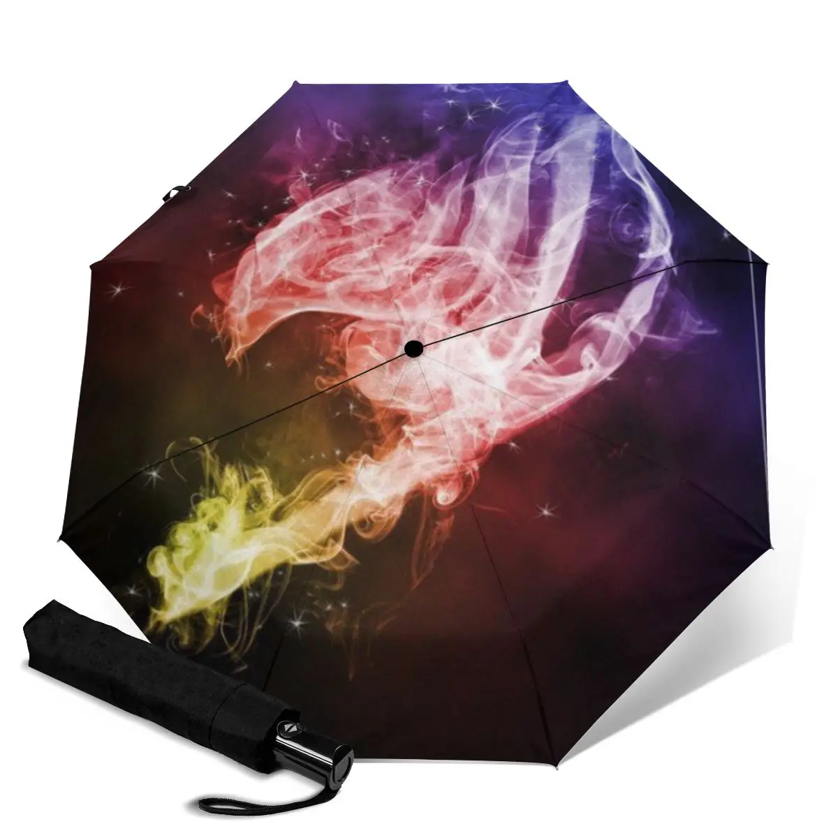 

Классический ветрозащитный автоматический складной зонт HUAZI с 3 хвостиками, легко носить с собой для мужчин и женщин, многофункциональный з...