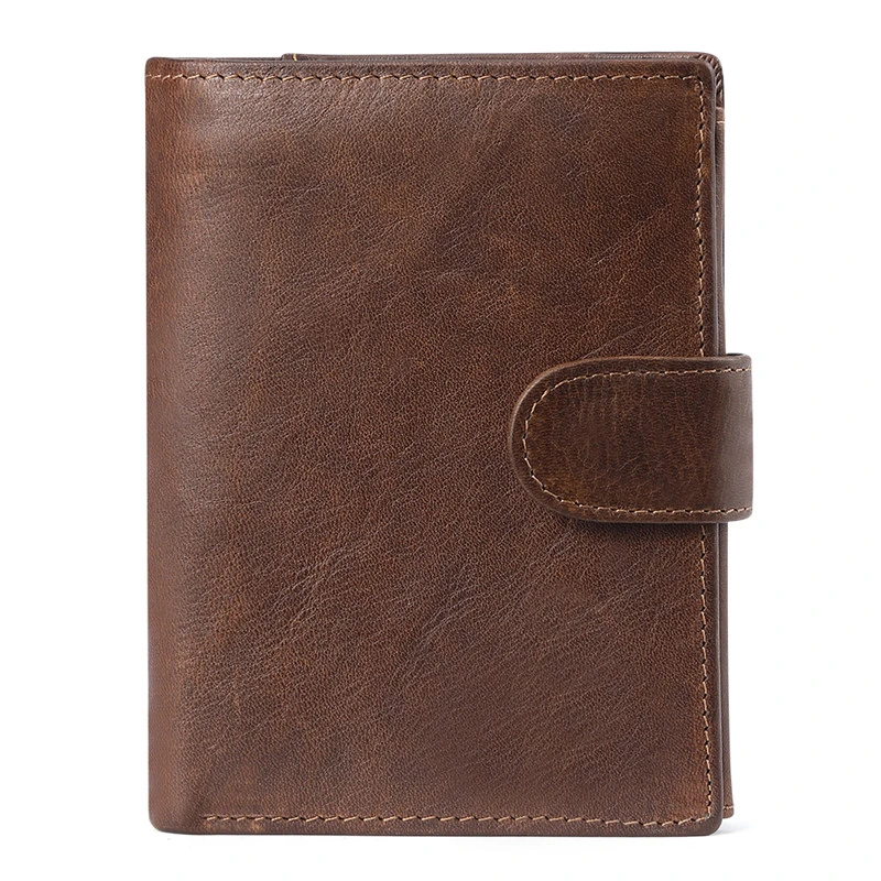 

Genuine Leathe Men Wallet RFID Luxury Desig Bifold Short Wallets Male Hasp Vintage Purse Coin Pouch Multi-functional Card Pocket