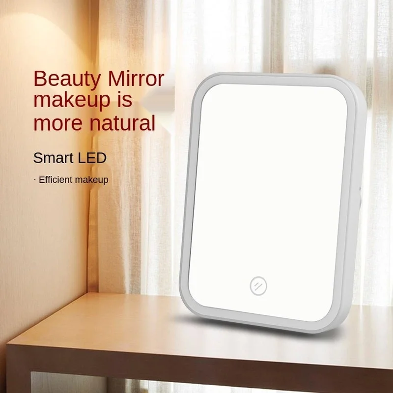 

Сенсорное косметическое зеркало, светодиодное зеркало для макияжа с лампой, модное зеркало принцессы, складное зеркало с заполняющим свето...