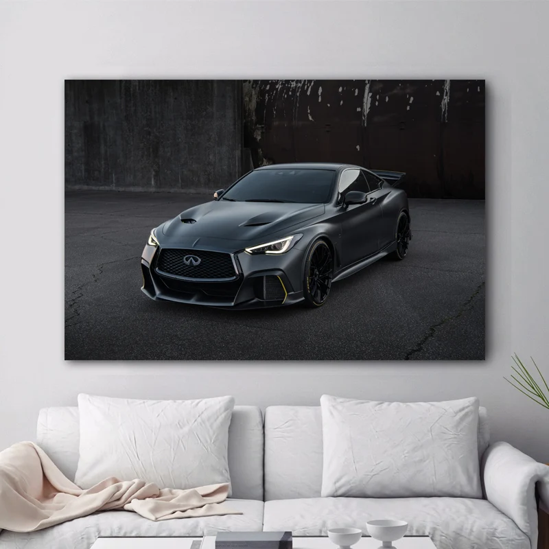 2018 г. INFINITI Q60 Project Black S SportsCar Настенная картина плакаты и принты на холсте