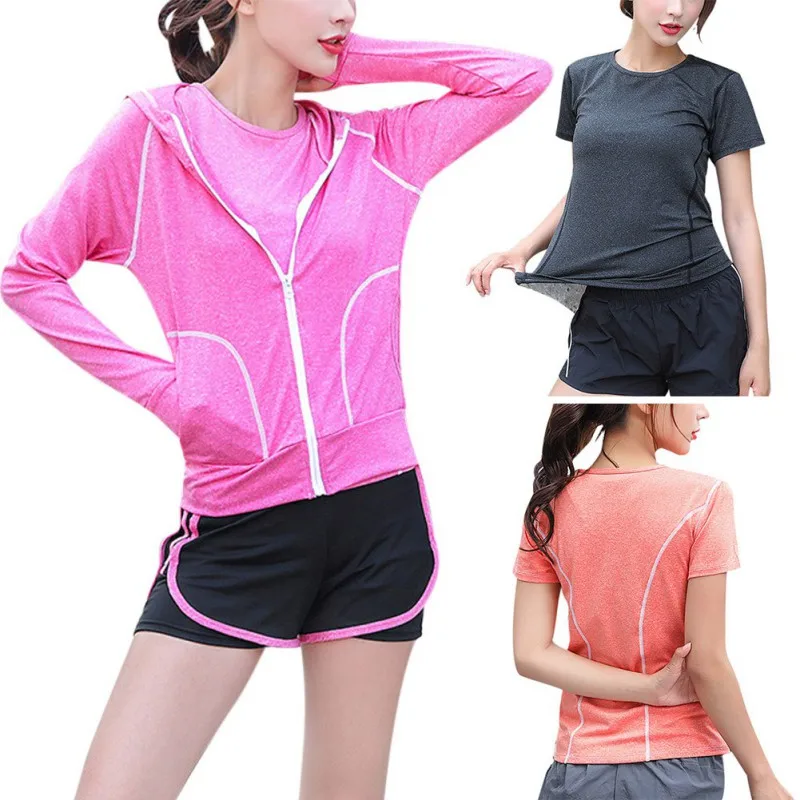 

High Waist Three Piece Yoga Set Sportswear for Women Sports Bra Fitness Clothing Women Sports Shorts Gym Workout Crop Top