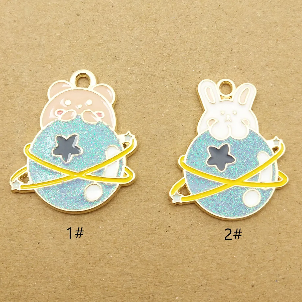 

10pcs 23x27mm enamel animal planet charm for jewelry making and crafting fashion earring pendant necklace bracelet charm