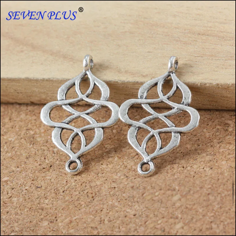 

Good Quality 30 PCS/Lot 28mm*18mm antique silver plated Handmade Hollow out Connector For DIY Jewelry Making