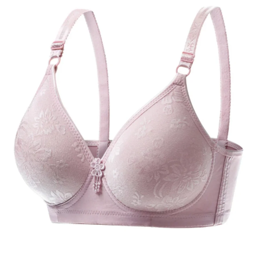 

Women Back Buckle Cotton Bra Wire Free Plus Size Underwear Widened Shoulder Straps Brasieres Comfort Black Breast Cover Female
