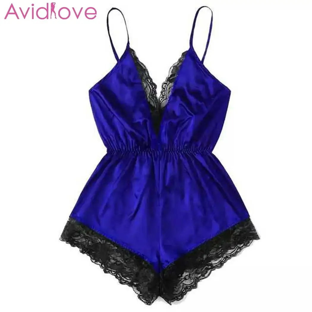 Женская сексуальная Teddies пижама в виде боди v образным вырезом без рукавов