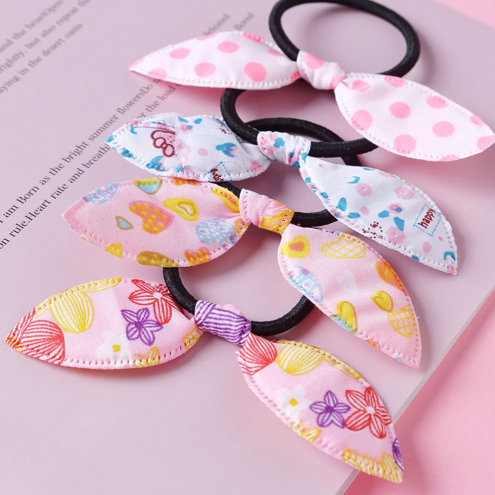 Цветочный принт Луки резинки для волос маленьких девочек в стиле Бохо повязка на