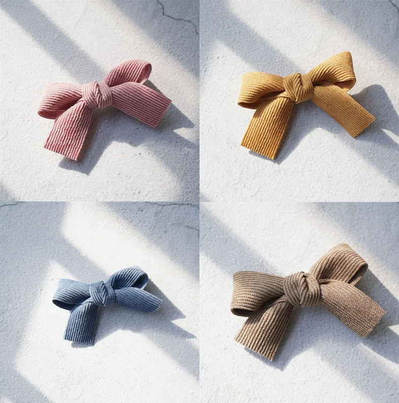 4pcs 4 шт., бархатные заколки для волос с бантом, милые модные заколки для волос для девочек, женские корейские аксессуары, заколки для волос, детская одежда для головы - Цвет: 4pcs