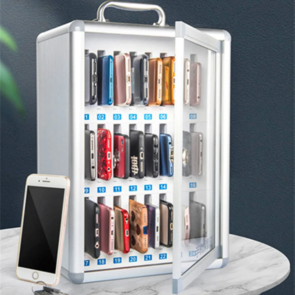 mobile phone safe box with lock aluminum alloy abs portable school army meeting storage cabinet storage toolbox office suitcase free global shipping