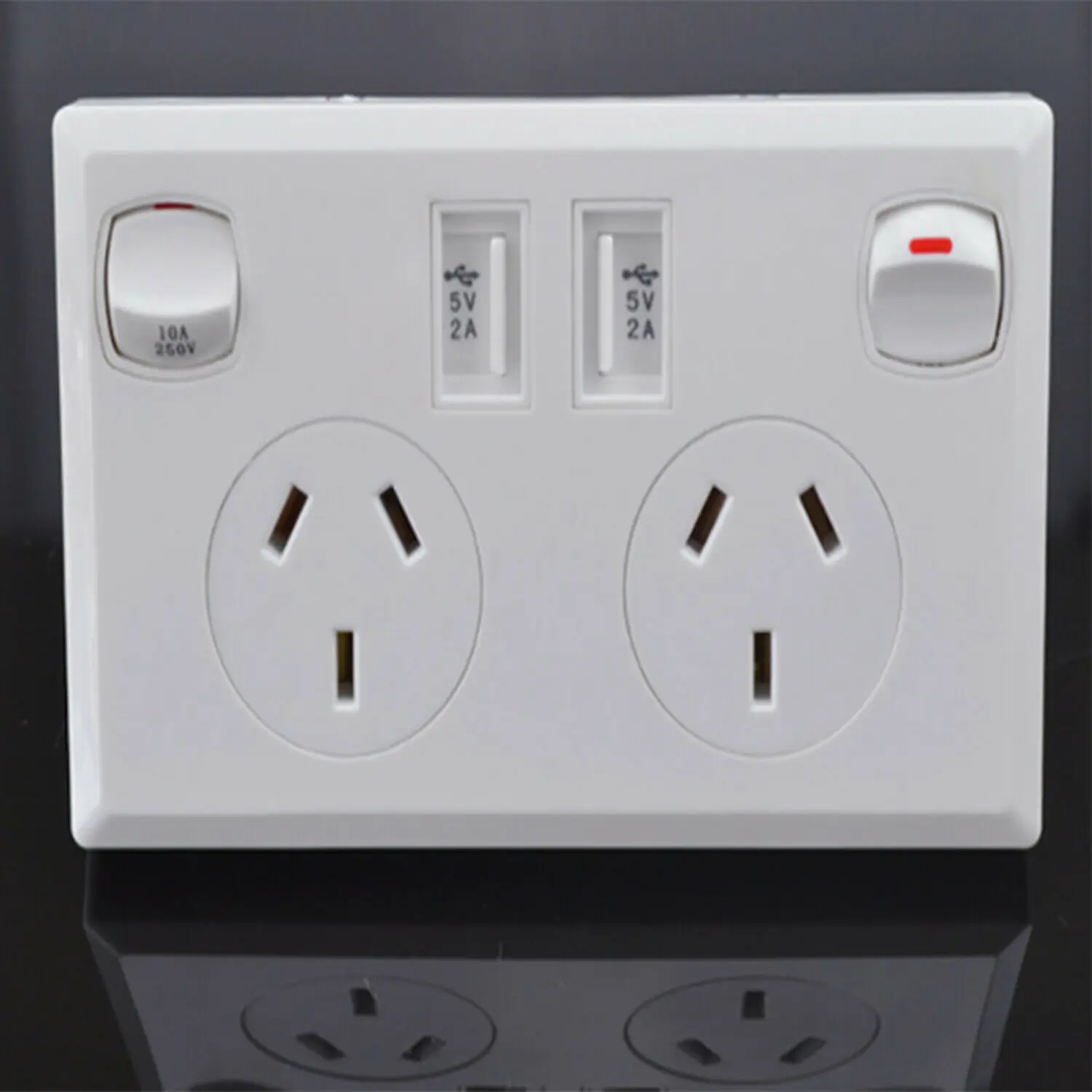 Настенный выключатель с двумя портами USB 10 А | Обустройство дома