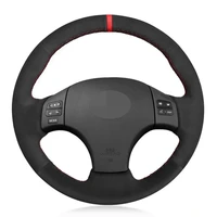 car steering wheel cover soft black genuine leather suede for lexus is is250 is250c is300 is300c is350 is350c f sport 2005