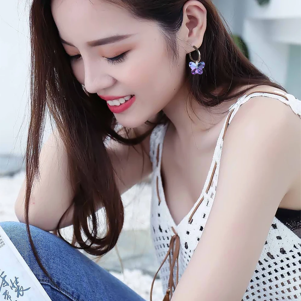 Бусины-бабочки из австрийского хрусталя 20 шт./лот 14 мм стеклянные россыпью