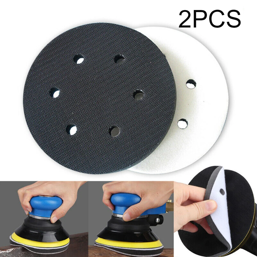 

2PCS Hook And Loop 6 Holes Soft Sponge Interface Cushion Pad Disc 6150mm