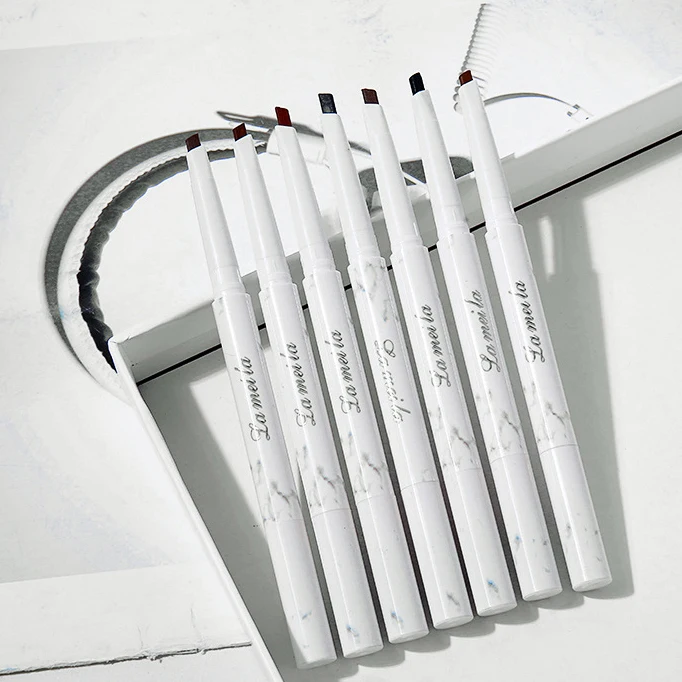 Двойной мраморный стильный карандаш для бровей водостойкий микроблейдинг