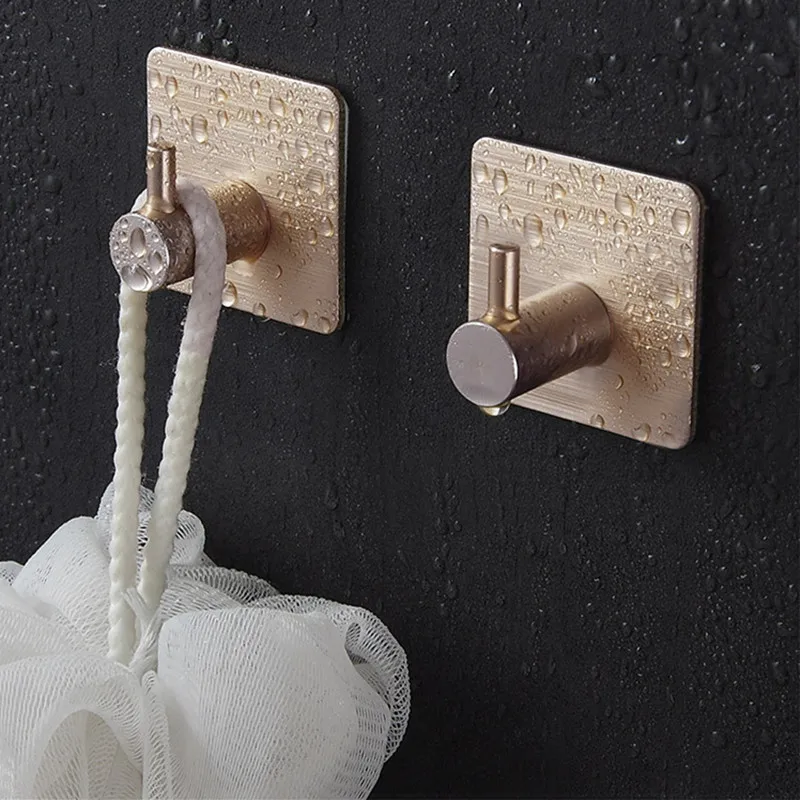 

1PC Self Adhesive Aluminum Wall Hook Home Kitchen Wall DoorSelf Adhesive Key Holder Rack Towel Hanger Bathroom Rack Hooks