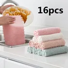 Тряпка для очистки микрофибры, впитывающая кухонная тряпка, антипригарная, для мытья посуды и масла, кухонное полотенце, бытовое приспособление для чистки
