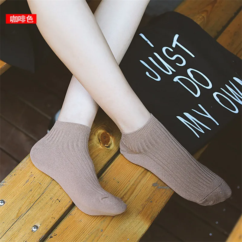 

5Pairs Women Candy Color Boat Socks Female Solid Breathable Sweat Absorbing Low Tube Socks Adult Cotton Casual Sox
