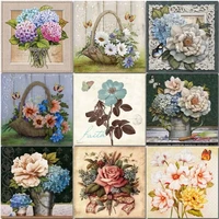 chenistory flowers in the basket diy coloring by numbers pictures for adults drawing canvas home decoration painting by numbers