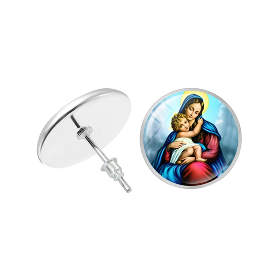 Девы Марии мать ребенка серьги Иисус Христос христианский гвоздики Картина