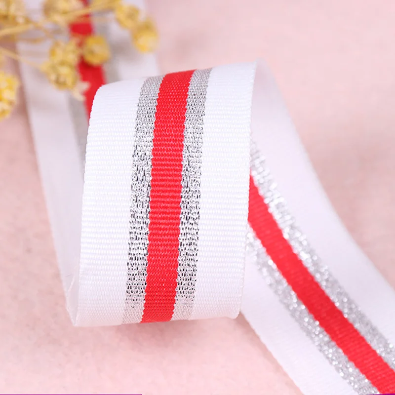 

25mm Width New White 10M DIY Sewing Stripes HQ Belt Tension Nylon Webbing Medal Ribbons Lace Trim Waist Band Garment Accessory