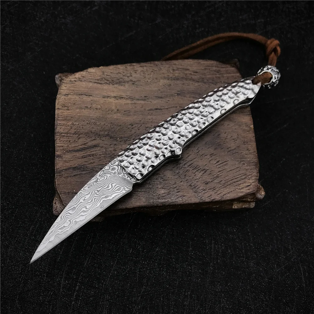 

Outdoor Pocket Folding Knife Damascus Steel Army Tactical Combat Tools Camping Hiking Protection Life Saving EDC Multi Knives